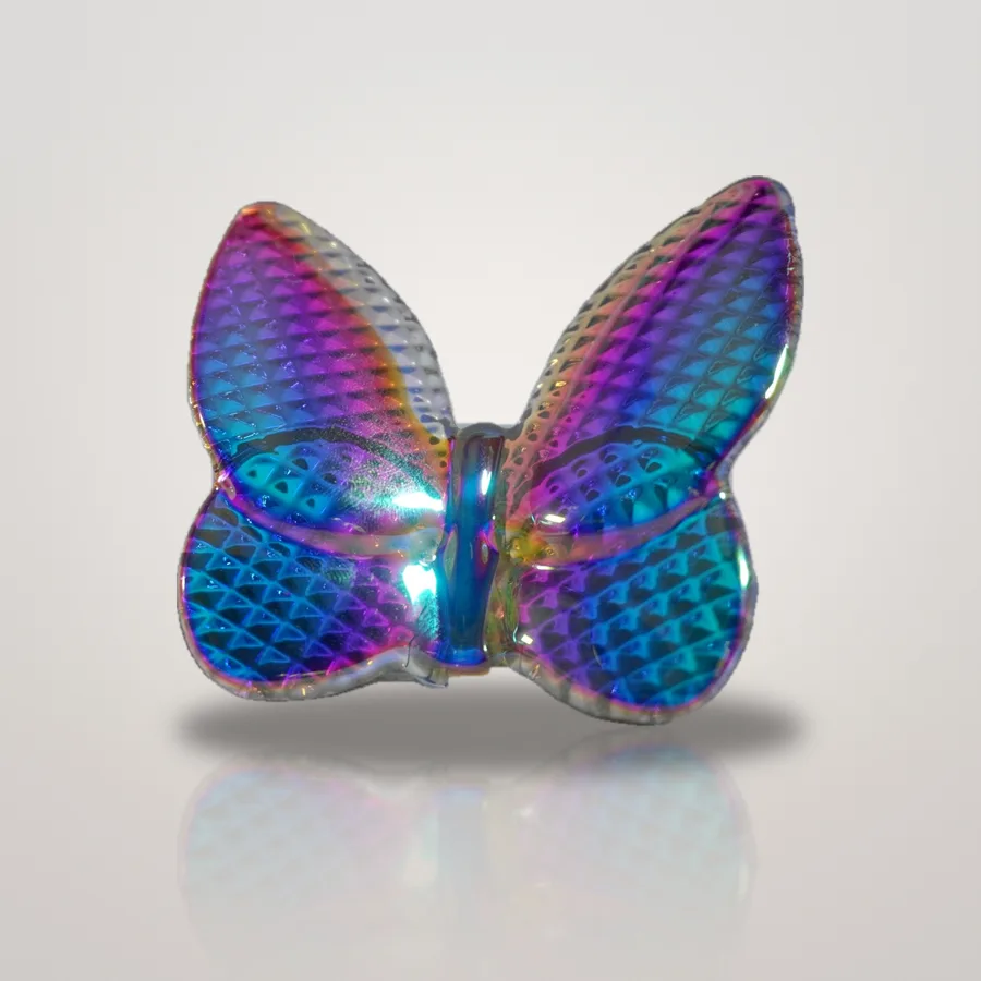Iridescent crystal butterfly figurine